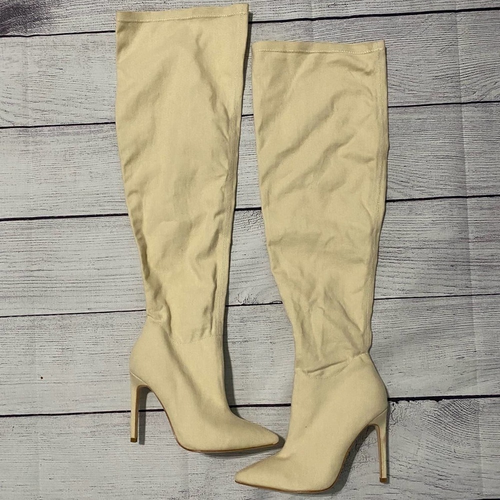 RAYE Cream Over the Knee Boots